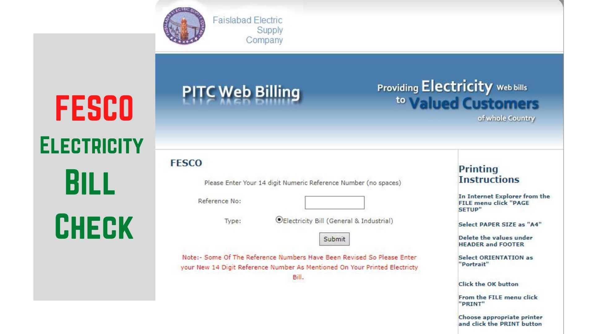 Check Electricity Bill Online in Faisalabad – FESCO